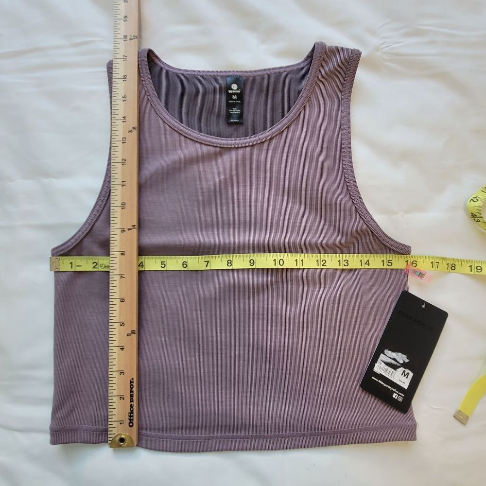 90Ā Degree By Reflex Mauve Ribbed Knit Tank Size M - Picture 8 of 8